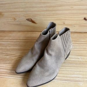 UNISA Tan Suede Heeled Ankle Boots